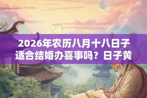 2026年农历八月十八日子适合结婚办喜事吗？日子黄历如何？