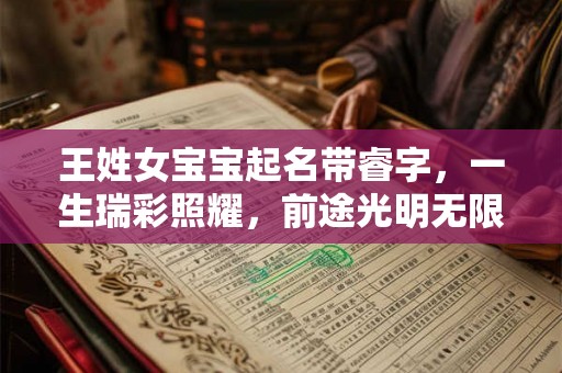 王姓女宝宝起名带睿字，一生瑞彩照耀，前途光明无限