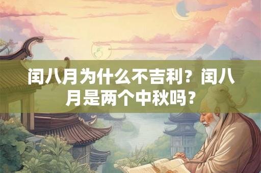 闰八月为什么不吉利？闰八月是两个中秋吗？