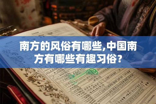 南方的风俗有哪些,中国南方有哪些有趣习俗？