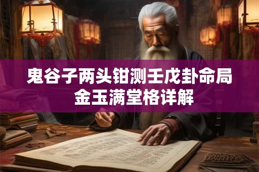 鬼谷子两头钳测壬戊卦命局  金玉满堂格详解