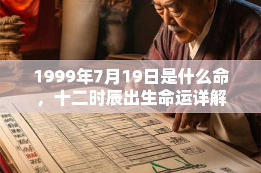 1999年7月19日是什么命，十二时辰出生命运详解