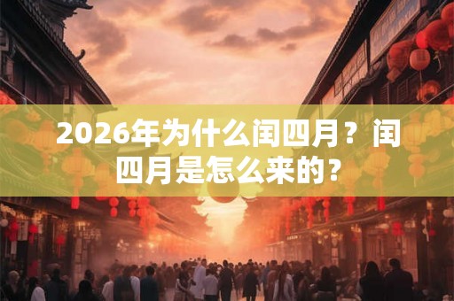 2026年为什么闰四月?闰四月是怎么来的? 2026年为什么闰四月?闰四月是怎么来的?