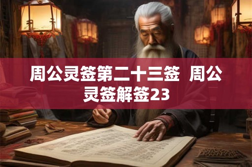 周公灵签第二十三签  周公灵签解签23