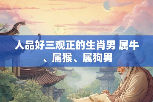 人品好三观正的生肖男 属牛、属猴、属狗男