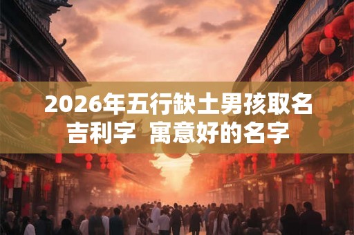 2026年五行缺土男孩取名吉利字  寓意好的名字