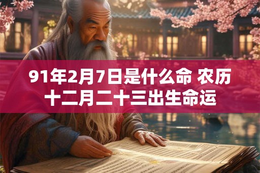 91年2月7日是什么命 农历十二月二十三出生命运