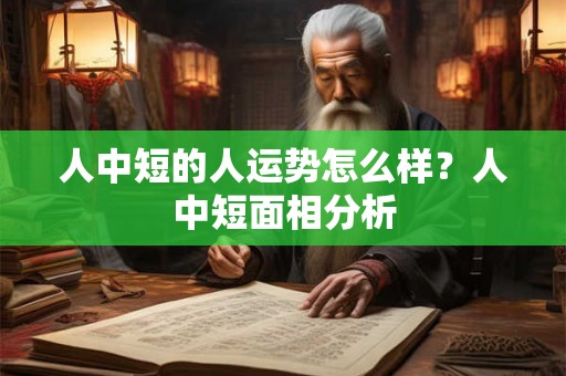 人中短的人运势怎么样？人中短面相分析