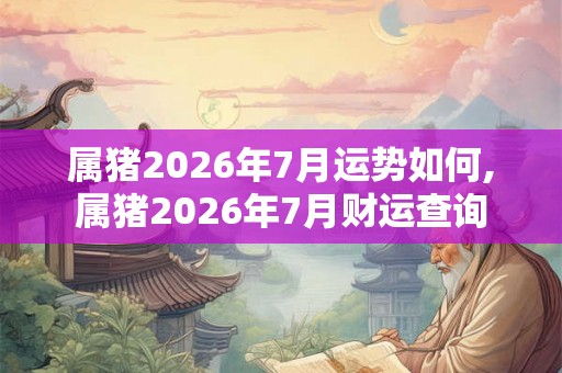 属猪2026年7月运势如何,属猪2026年7月财运查询