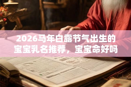2026马年白露节气出生的宝宝乳名推荐，宝宝命好吗？