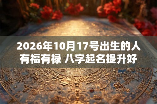 2026年10月17号出生的人有福有禄 八字起名提升好运