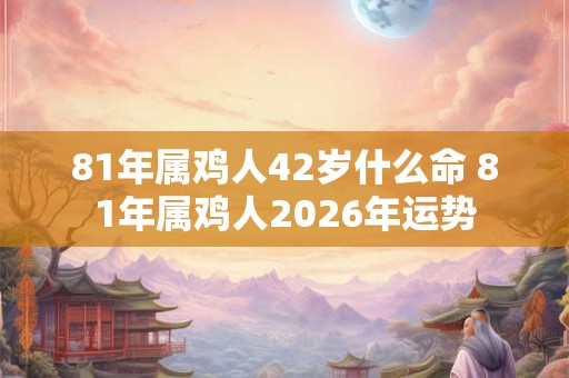 81年属鸡人42岁什么命 81年属鸡人2026年运势