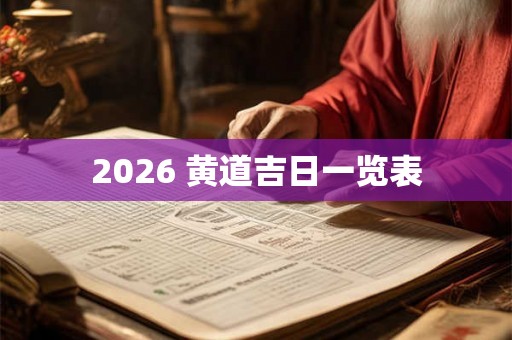 2026 黄道吉日一览表