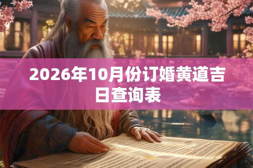 2026年10月份订婚黄道吉日查询表 2026年10月份订婚黄道吉日查询表