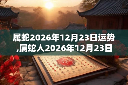 属蛇2026年12月23日运势,属蛇人2026年12月23日财运,生肖蛇2026年12月23日运势