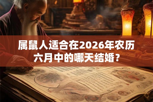 属鼠人适合在2026年农历六月中的哪天结婚？