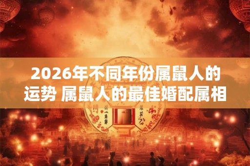 2026年不同年份属鼠人的运势 属鼠人的最佳婚配属相