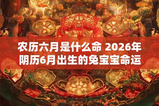 农历六月是什么命 2026年阴历6月出生的兔宝宝命运详解