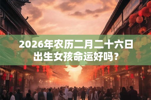 2026年农历二月二十六日出生女孩命运好吗？