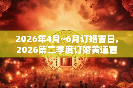 2026年4月~6月订婚吉日,2026第二季度订婚黄道吉日