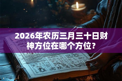 2026年农历三月三十日财神方位在哪个方位？