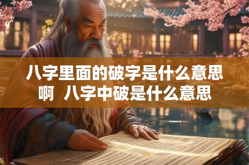 八字里面的破字是什么意思啊  八字中破是什么意思