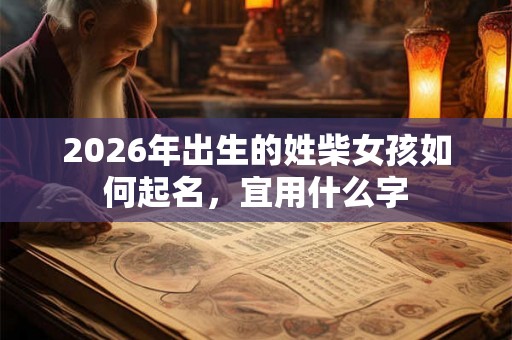 2026年出生的姓柴女孩如何起名，宜用什么字