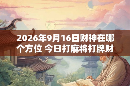 2026年9月16日财神在哪个方位 今日打麻将打牌财运方位 2026年9月16日财神在哪个方位 今日打麻将打牌财运方位