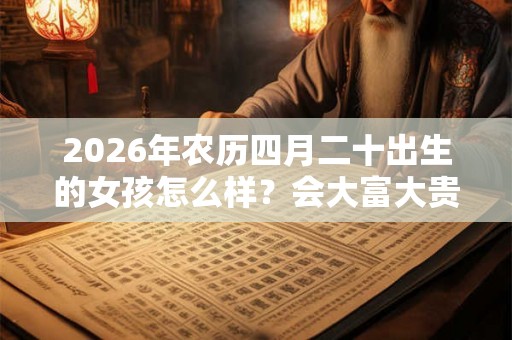 2026年农历四月二十出生的女孩怎么样？会大富大贵吗？