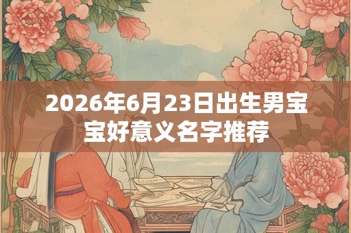 2026年6月23日出生男宝宝好意义名字推荐