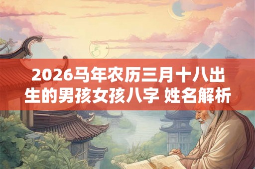 2026马年农历三月十八出生的男孩女孩八字 姓名解析取名建议农历