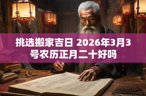 挑选搬家吉日 2026年3月3号农历正月二十好吗