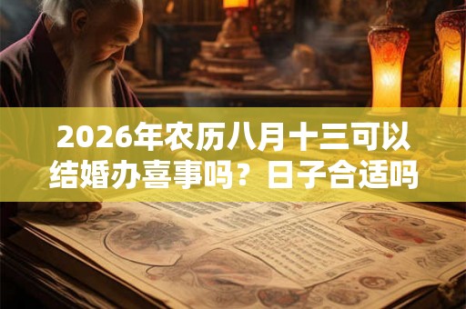 2026年农历八月十三可以结婚办喜事吗？日子合适吗？