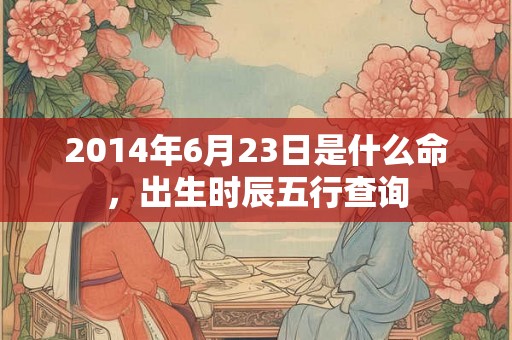2014年6月23日是什么命，出生时辰五行查询