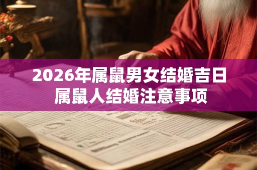 2026年属鼠男女结婚吉日 属鼠人结婚注意事项