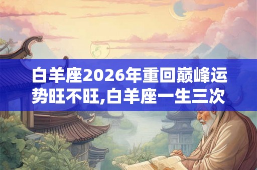 白羊座2026年重回巅峰运势旺不旺,白羊座一生三次劫 白羊座2026年重回巅峰运势旺不旺,白羊座一生三次劫