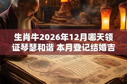 生肖牛2026年12月哪天领证琴瑟和谐 本月登记结婚吉日查询