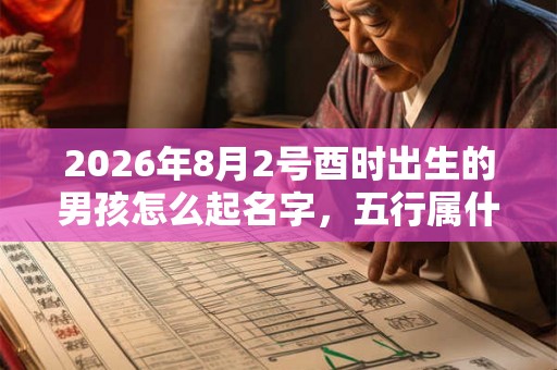 2026年8月2号酉时出生的男孩怎么起名字，五行属什么