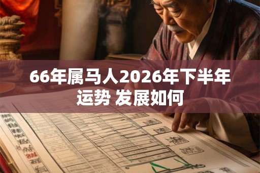 66年属马人2026年下半年运势 发展如何