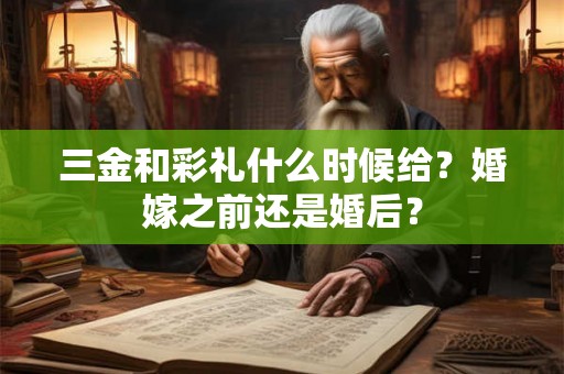三金和彩礼什么时候给？婚嫁之前还是婚后？