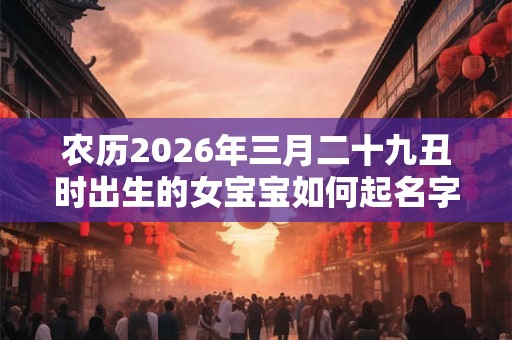 农历2026年三月二十九丑时出生的女宝宝如何起名字吉祥，五行属什么