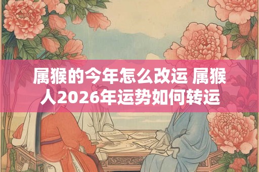 属猴的今年怎么改运 属猴人2026年运势如何转运