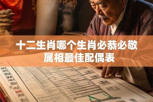十二生肖哪个生肖必恭必敬  属相最佳配偶表