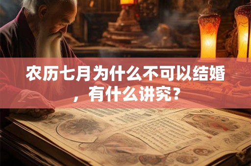农历七月为什么不可以结婚，有什么讲究？