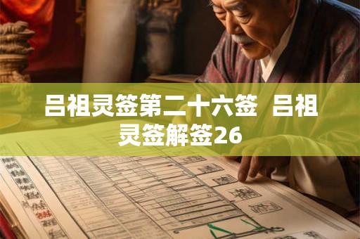 吕祖灵签第二十六签  吕祖灵签解签26