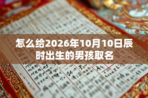 怎么给2026年10月10日辰时出生的男孩取名