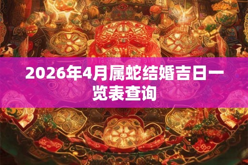 2026年4月属蛇结婚吉日一览表查询
