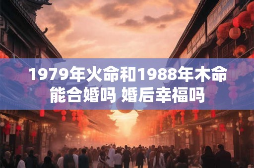 1979年火命和1988年木命能合婚吗 婚后幸福吗