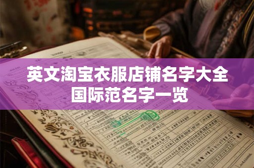 英文淘宝衣服店铺名字大全 国际范名字一览