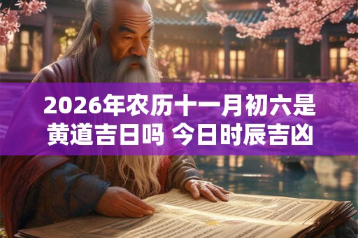 2026年农历十一月初六是黄道吉日吗 今日时辰吉凶 2026年农历十一月初六是黄道吉日吗 今日时辰吉凶